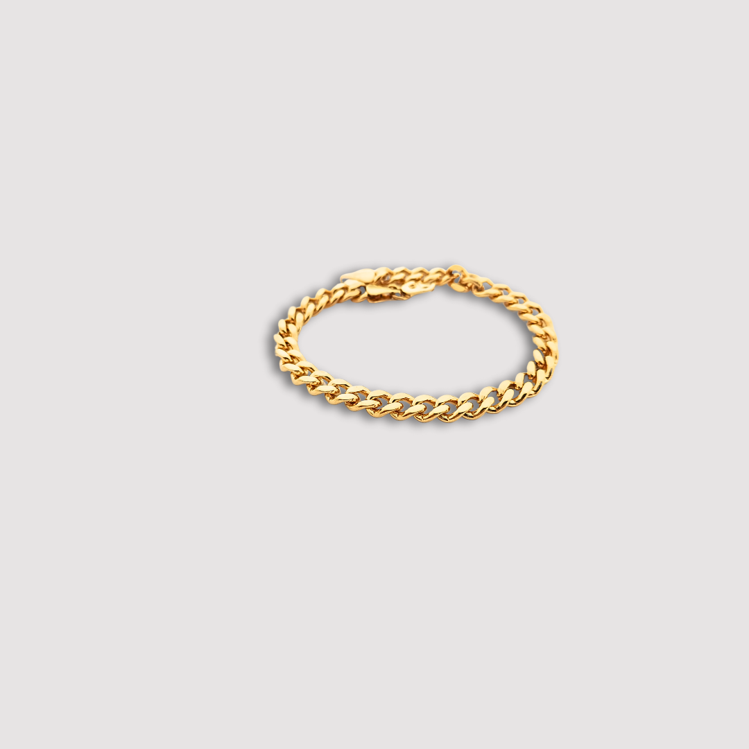 24k Pure Gold Filled O-link Curb Unisex Bracelet