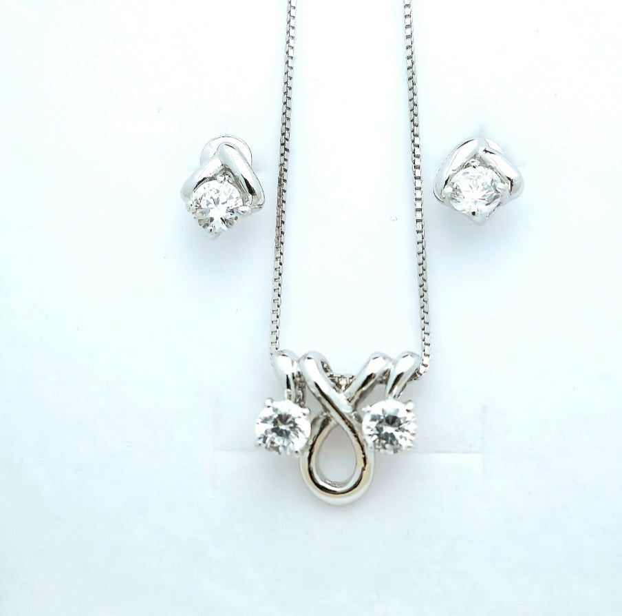 Luna loop 925 Sterling silver pendent set