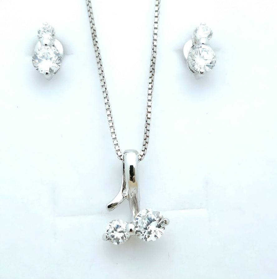 925 Sterling Silver Earring and Pendant Set