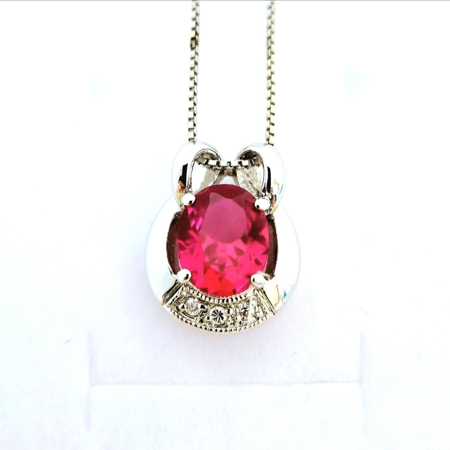 Ruby Bloom - Earrings & Pendent set in 92.5 Sterling Silver.