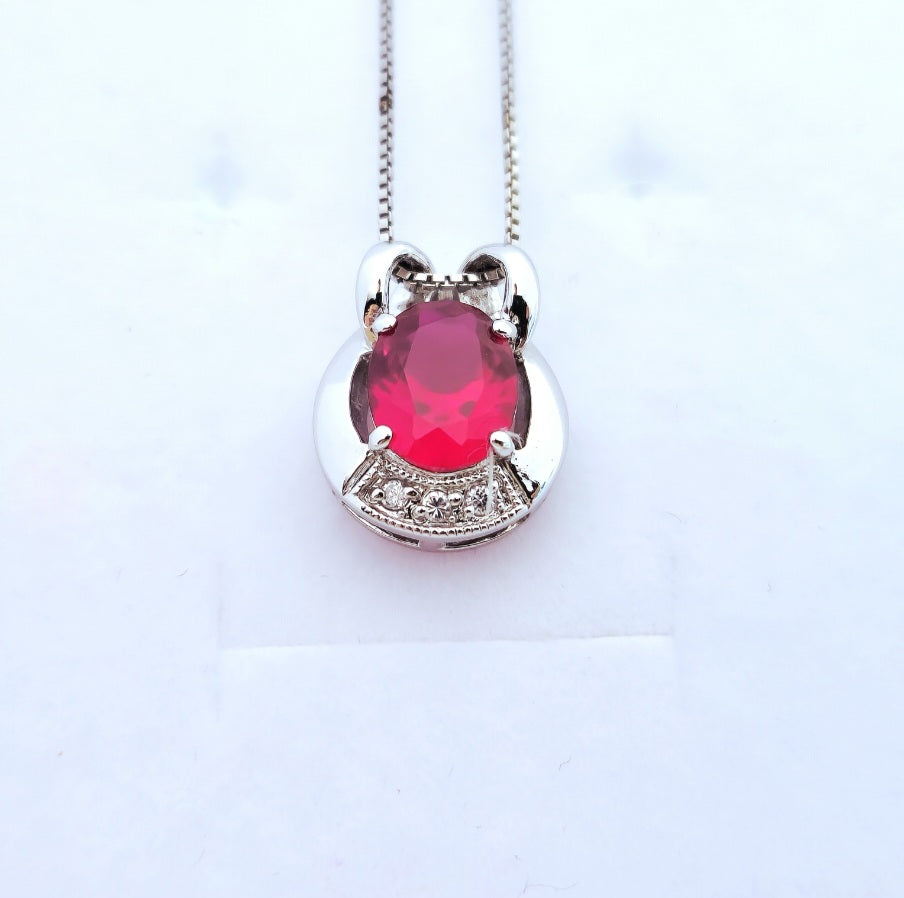Ruby Bloom - Earrings & Pendent set in 92.5 Sterling Silver.