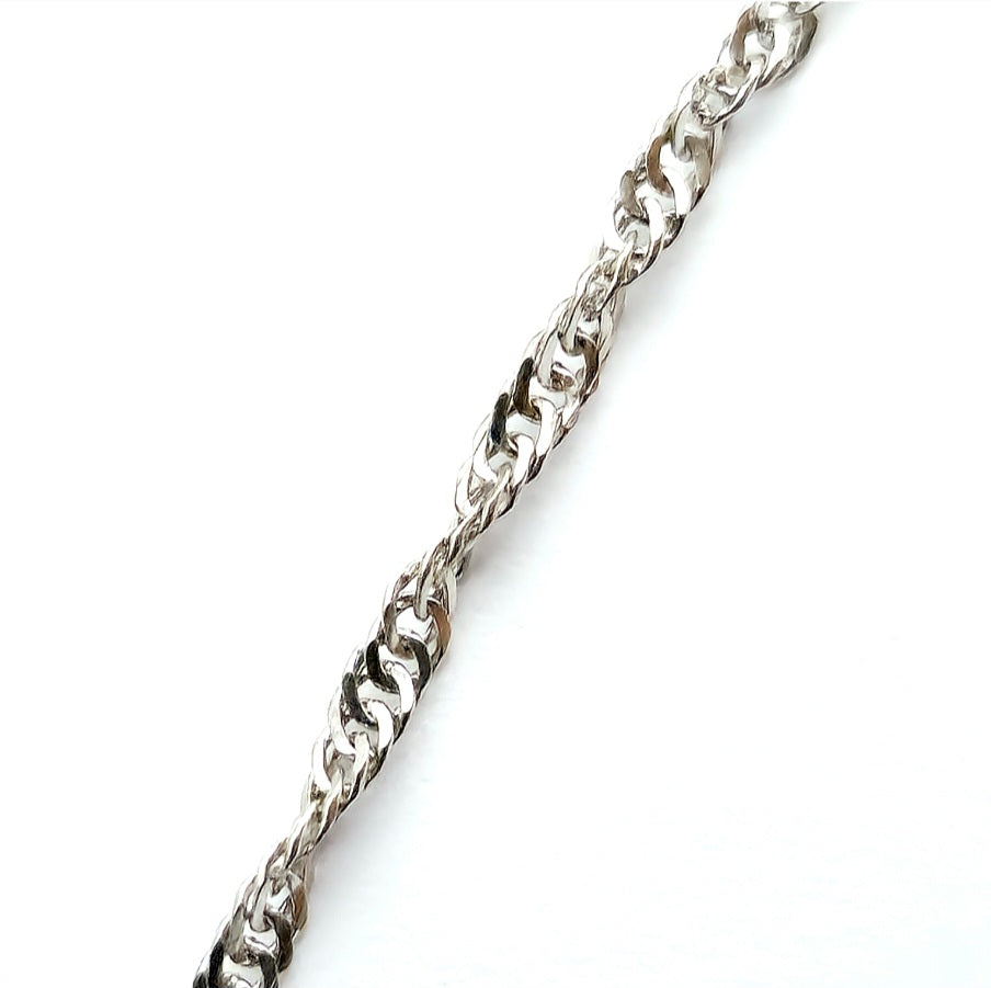 925 Sterling Silver Interlocking Micro Rings Chain
