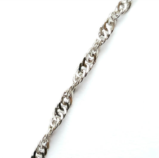 925 Sterling Silver Interlocking Micro Rings Chain