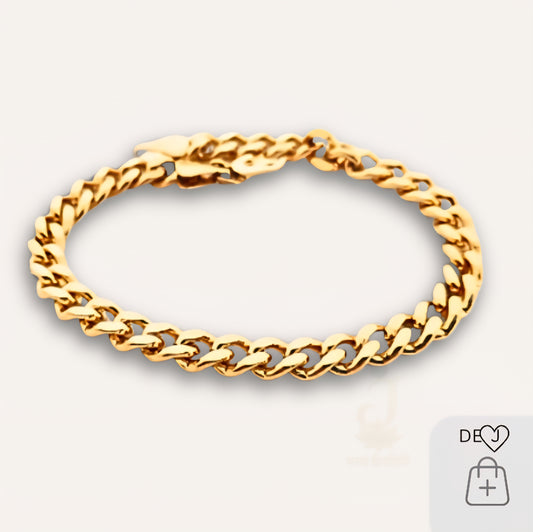 24k Pure Gold Filled O-link Curb Unisex Bracelet