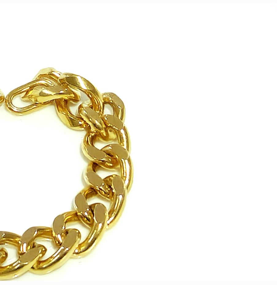 Solar Gleam - 24k light weight pure gold filled chunky Cuban XL Unisex BRACELET