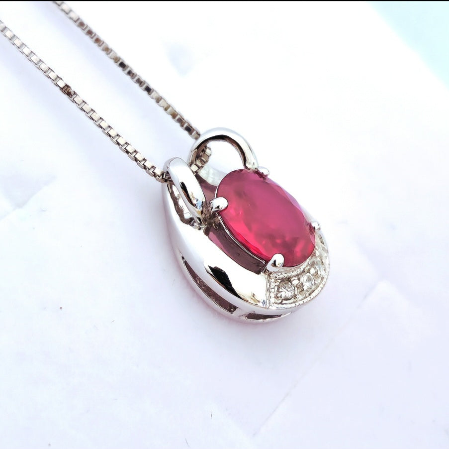 Ruby Bloom - Earrings & Pendent set in 92.5 Sterling Silver.