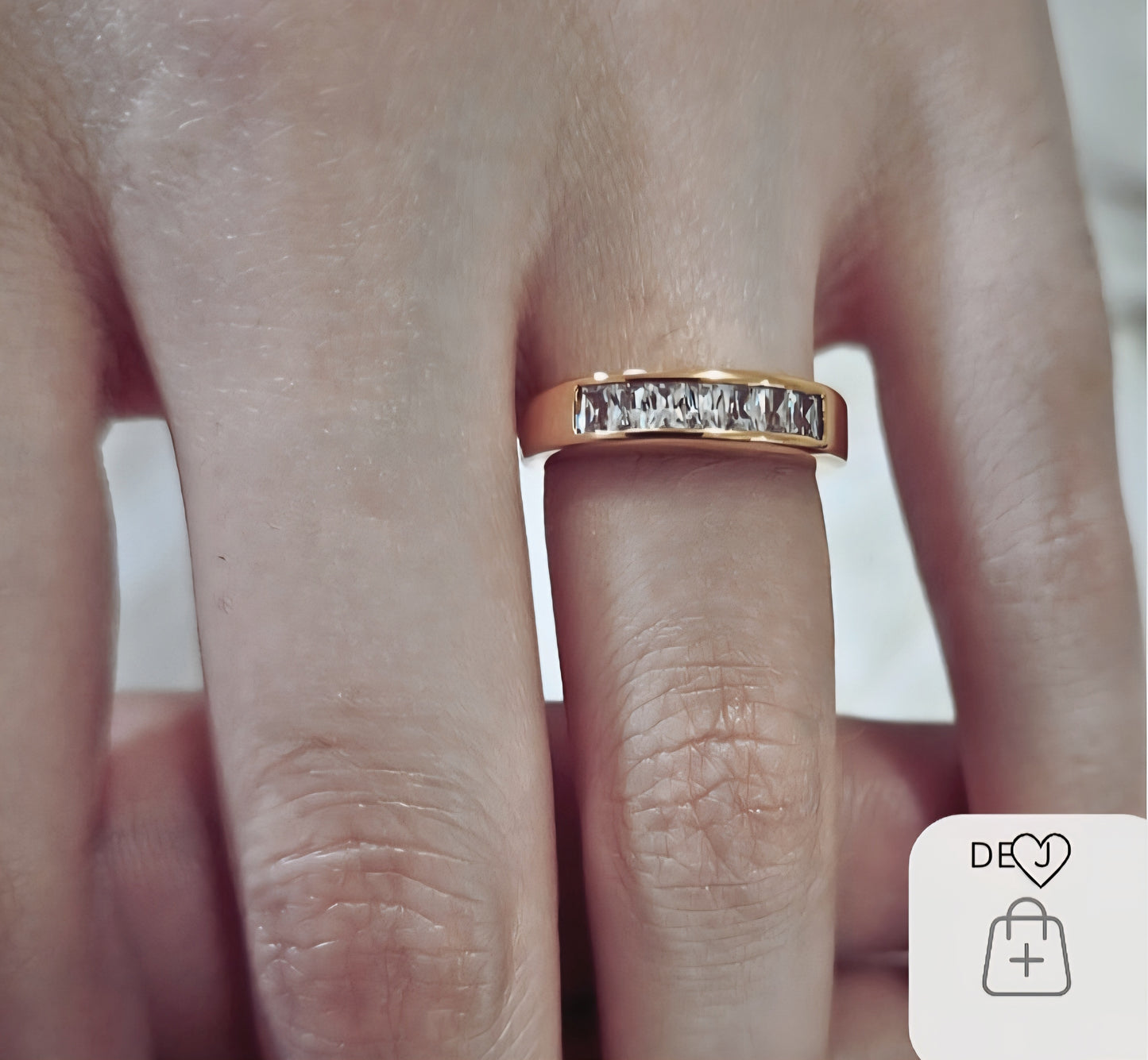 995 Pure Gold Fused Channel Set Ring