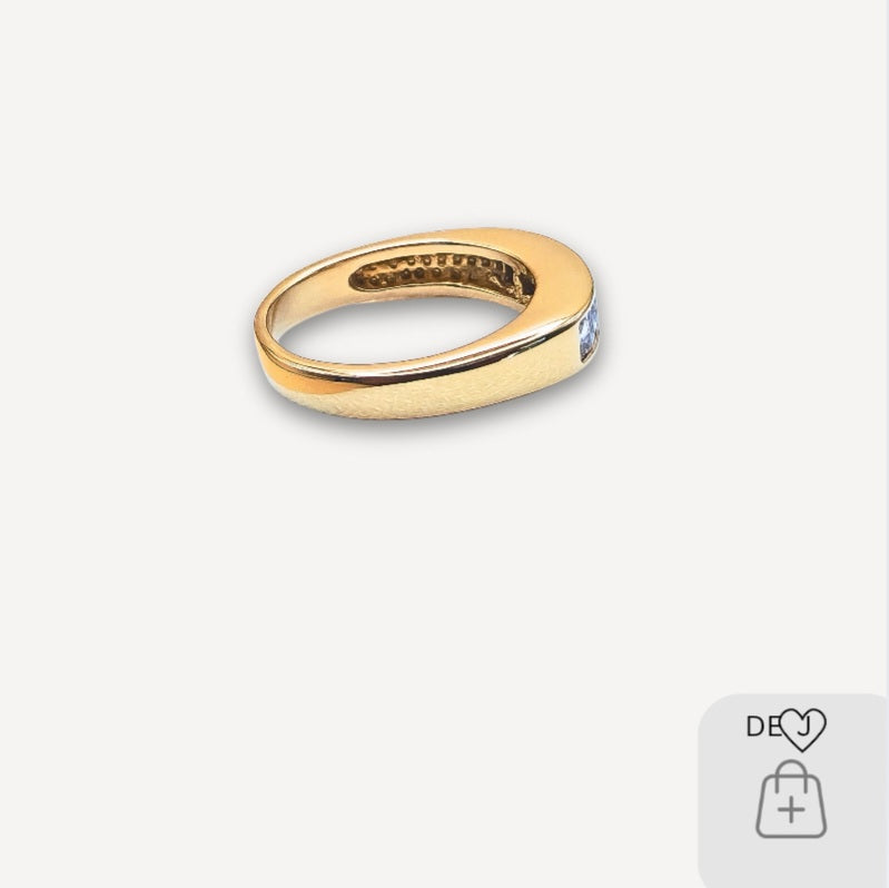995 Pure Gold Fused Channel Set Ring