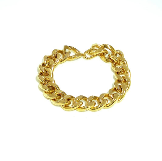 Solar Gleam - 24k light weight pure gold filled chunky Cuban XL Unisex BRACELET