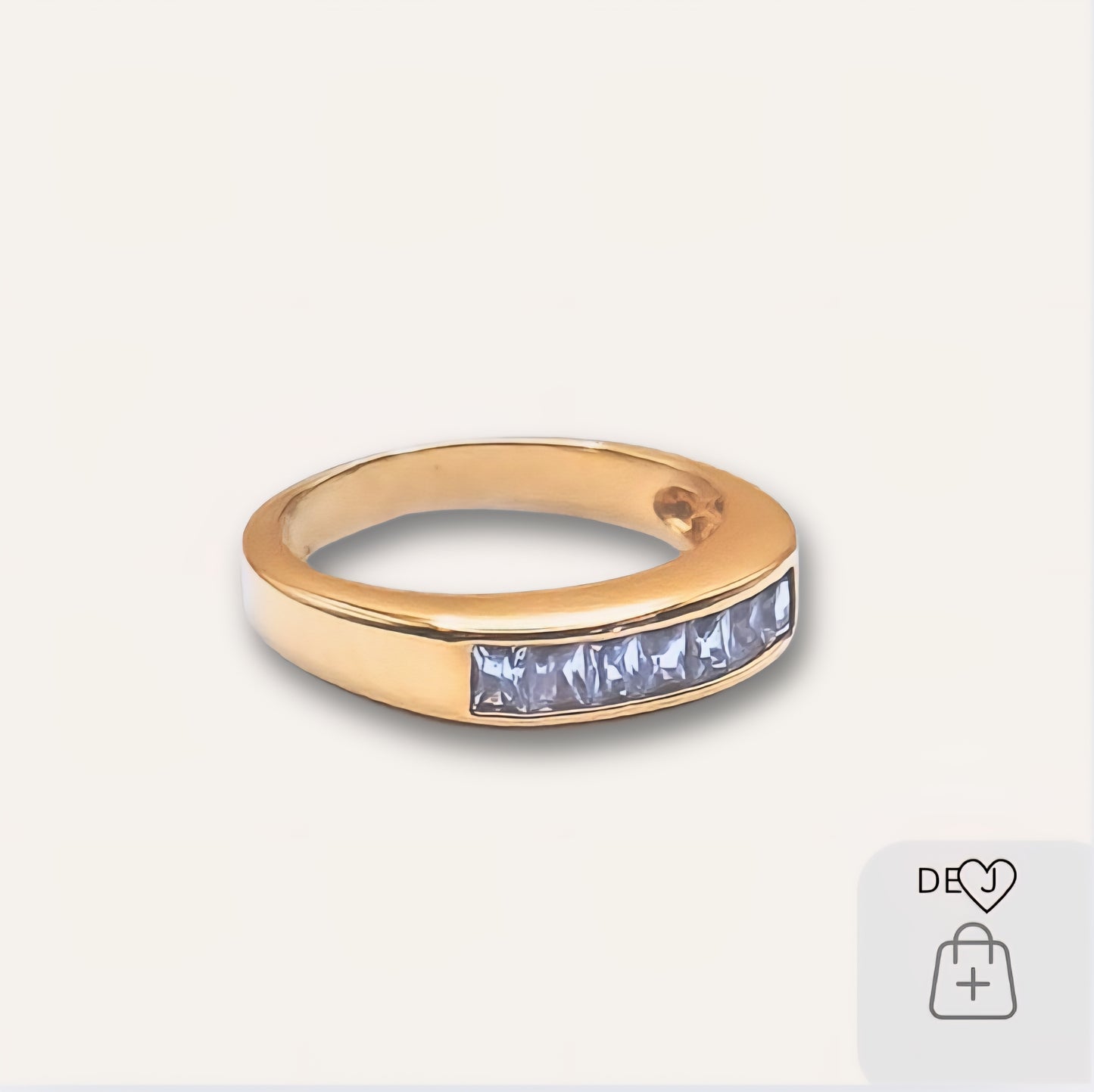 995 Pure Gold Fused Channel Set Ring