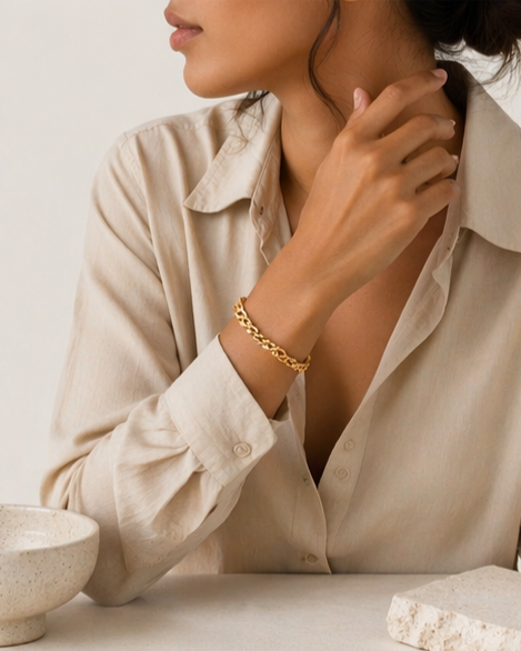 24k Atlas Curb Bracelet